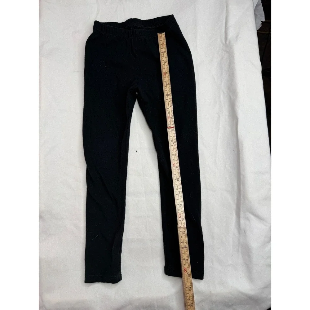 Cat & Jack Girls Black Cotton Blend Leggings Size 4T Solid Basic Pants